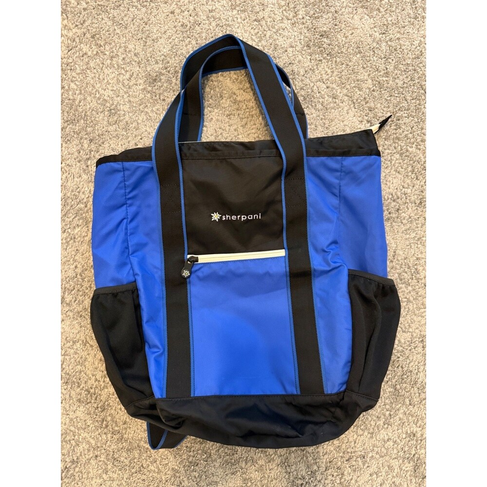 Sherpani Convertible Tote Backpack Blue Black Nylon Travel Bag